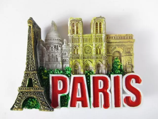 Paris Magnet Reise Souvenir Frankreich,Eiffelturm,Arc de Triomphe,Sacre Coeur