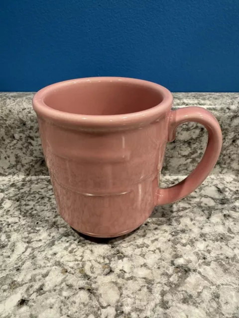 Longaberger Pottery Woven Traditions Coffee Mug Pink 12 Ounce