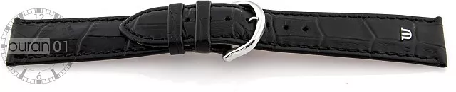 Wrist Watch Bands Maurice Lacroix Pin Buckle Leather Imprint Black 0 3/4in New