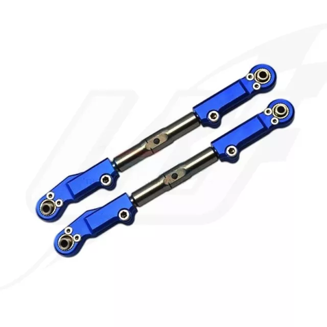 FR- Gpm Alloy+Stainless Steel Front Upper Arm Tie Rod -2Pc Set Blue Traxxas Sled
