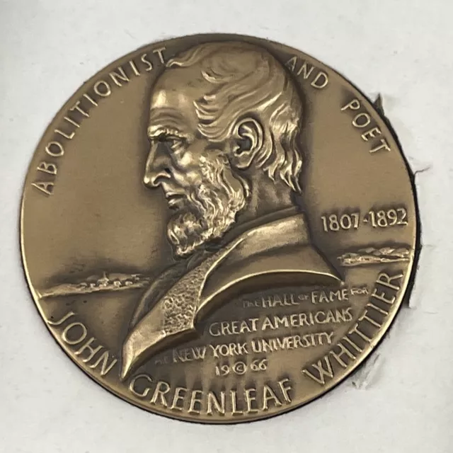 JOHN  GREENLEAF WHITTIER Medallic Art Co Hall of Fame for Great Americans Medal