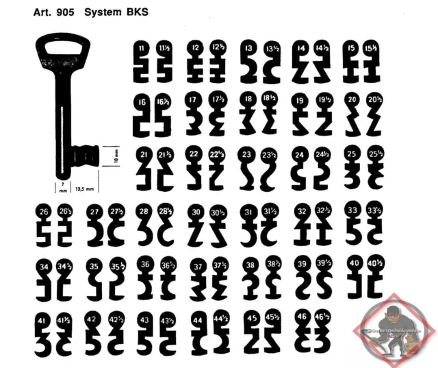 Buntbartschlüssel System BKS Artikel 905 Nummer 11 - 46