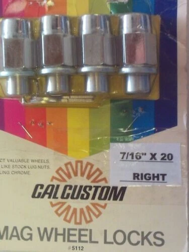 mag wheel locking lug nut set of 4 cal custom with key 7/16" x  20 right hand