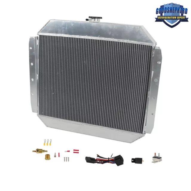Fit For 66-79 Ford F100 F150 F250 F350 Bronco 5.0L Radiator+Shroud Fan 4 Rows AT