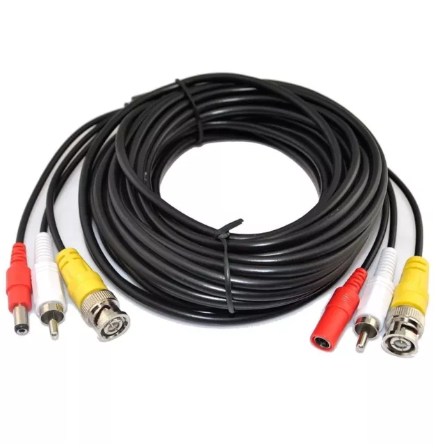 5M 10M 15M 20M 30M 98ft Video Audio Power CCTV Security Cameras BNC RCA cable