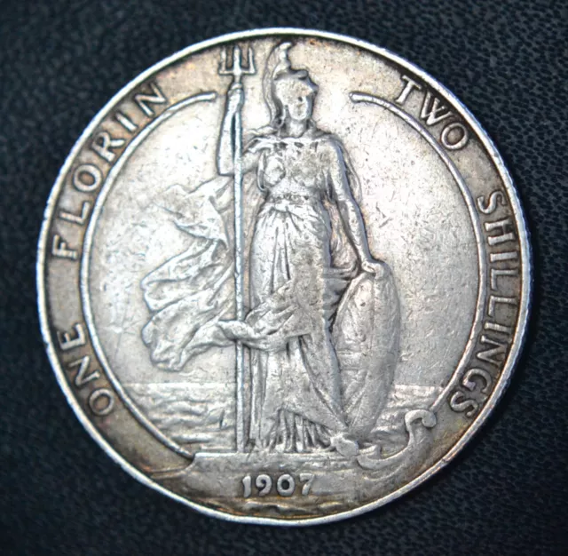 1907 Edward VII - Silver Florin -Nice Grade.