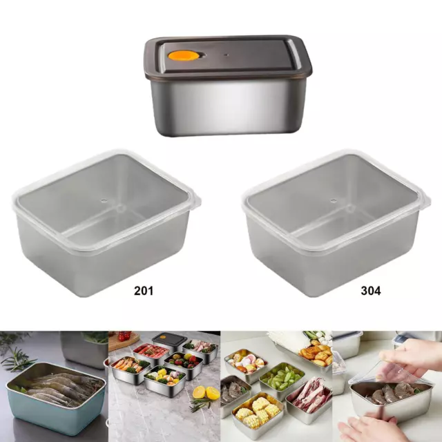 Stainless Steel Food Storage Container with Lid,Kitchen Organization,Metal Meal