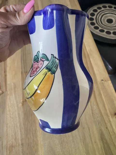 vintage Vase Kanne Sommer Krug Höhe 22 Cm Bosch Escobar blau weiss