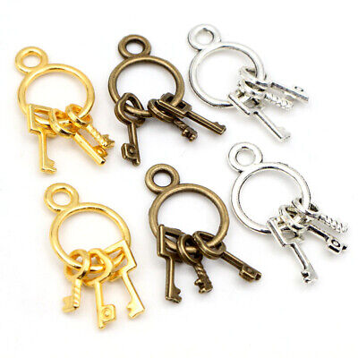 10Pcs Key Chain Pendant for Bracelet Necklace Charms Pendants for Jewelry Making