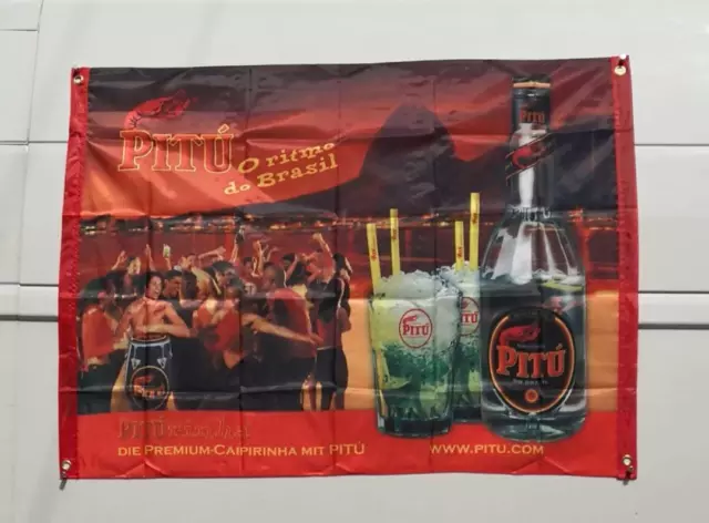 Pitu Banner, ca. 1,10  x 0,80,  O ritmo do Brasil, rot, Caipirinha, Deko,  Neu