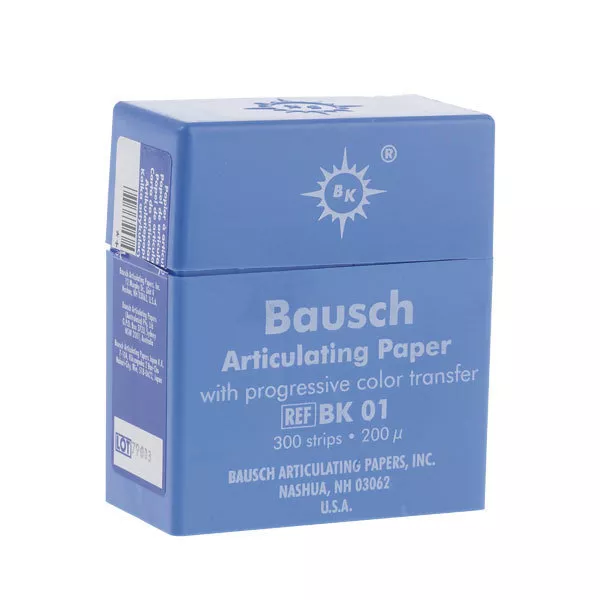 PAPEL ARTICULAR AZUL BAUSCH BK 01 (300 TIRAS, 200µ). ECO PACK 2 UNIDADES.