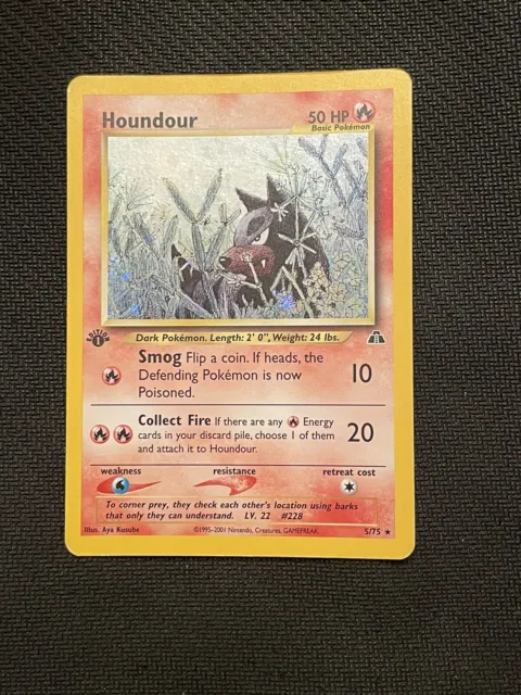 Houndour 5/75 1st Edition Neo Discovery Pokemon Card WOTC TCG Holo Rare