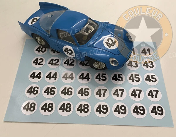 PETITS STICKERS RONDS Numeros De Course Rallye (No Decal Ideal Slot ...