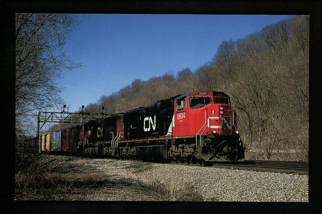 Train Railroad postcard AVD Canadian National #5634 Little Falls NY 1999 RP1234
