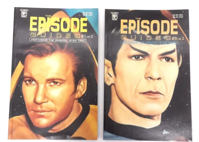 1992 Star Trek Episode Guides Vol 1 & 2- Celebrity Books 96 Pages w Art- Unread!