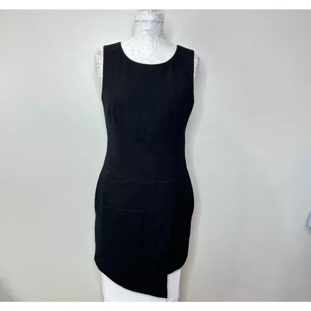 Susana Monaco Sleeveless Asymmetrical Sheath Dress Black Fully Lined Women 8 NWT