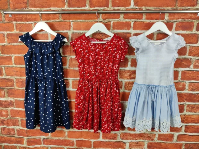 Girls Bundle Age 5-6 Years H&M Next Short Sleeve Summer Dress Set Stripes 116Cm