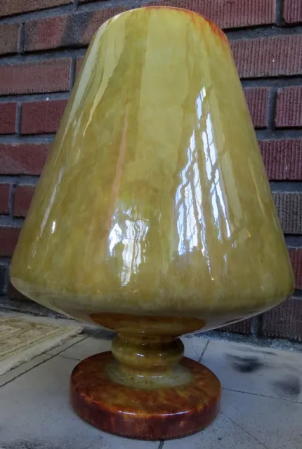 Vintage Royal Haeger Footed drip glaze Pottery Planter / Vase Gold  MCM