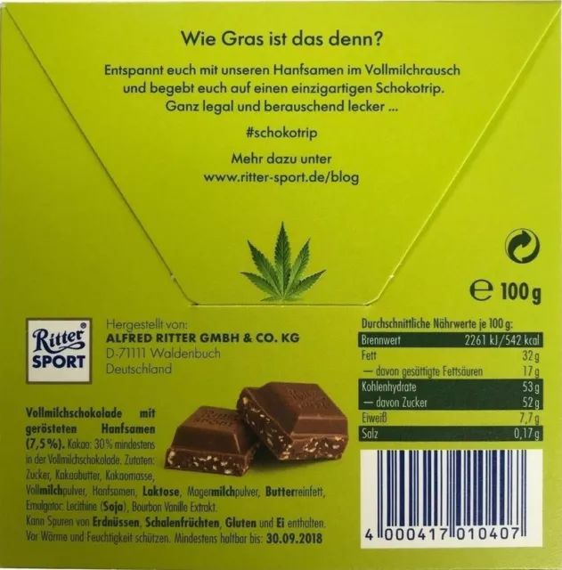 1  Ritter Sport - Schoko & Gras - Hanfsamen 2