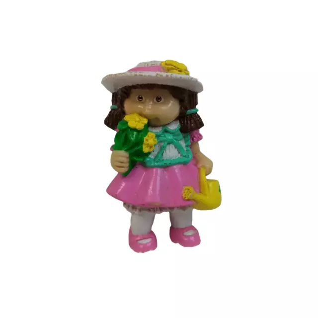 Cabbage Patch Kids Mini PVC Plastic Figure Pink Dress Flower Girl Vtg 1984 2.25"