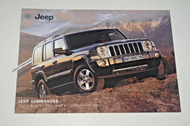 Jeep Commander Tarif Et Specification 13/11/2006 - Catalogue Brochure