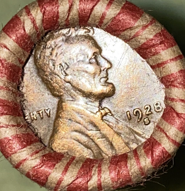 1 US Lincoln Wheat Cent 1C Penny Roll 1928-S/1909 VDB (50 Coins) 40%+ Pre-1940