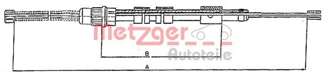 Bremsseil Seilzug Feststellbremse METZGER 10.6024 für 306 PEUGEOT 7A hinten 7C