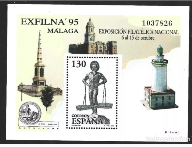 Sellos España Mnh 1995 Hb Exfilna Málaga