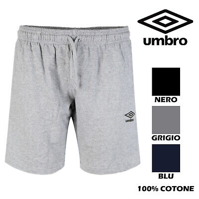 Umbro - Shorts Bermuda Pantalone Corto Tuta Uomo Sport - 100% Cotone - Grigio