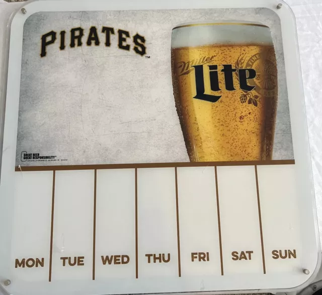 MILLER LITE PITTSBURGH Pirates Calendar Non working led sign 24x24 £28.