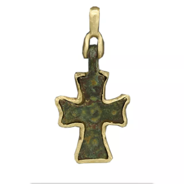Antik Anhänger Römische Byzantiner Kreuz 18K Gold Antik Kreuz #11A