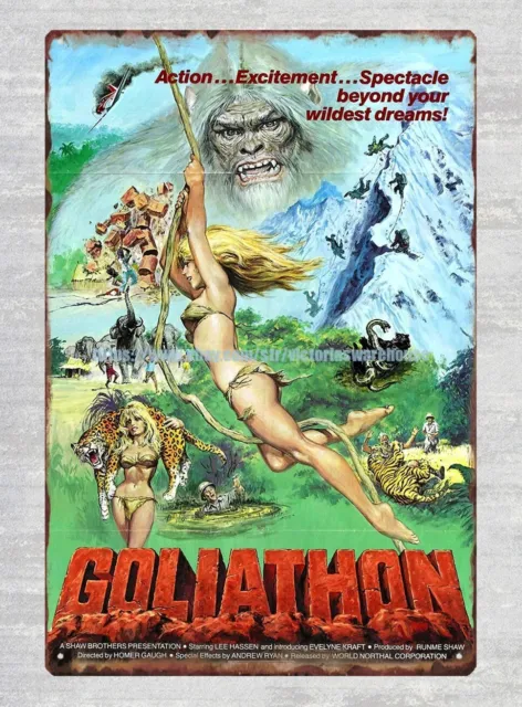 Goliathon Movie Poster horror sci fi metal tin sign house decor shops