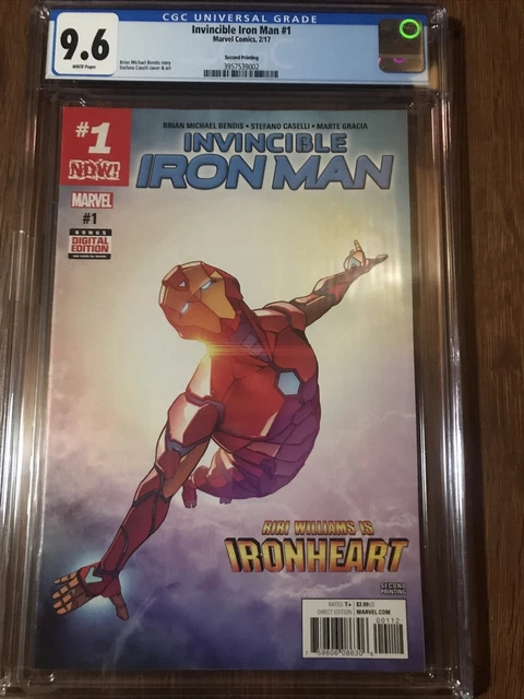 Invincible Iron Man #1 CGC 9.6 Rare 2nd Print Variant Riri Williams NM+ LowPrint