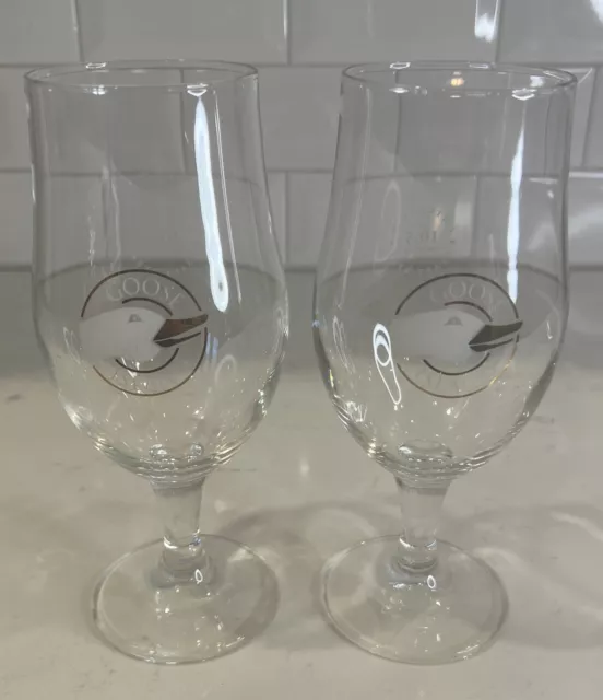 2 GOOSE ISLAND CHICAGO'S CRAFT BEER STEM TULIP GLASSES 16.5 oz Each 8” NEW