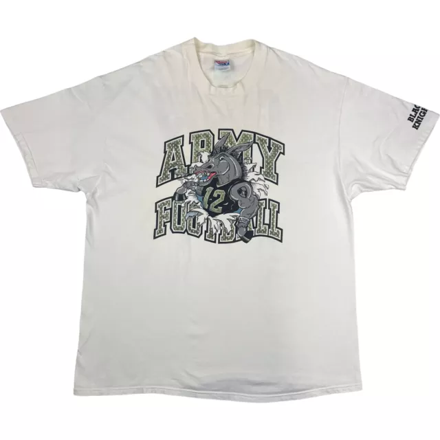 Hanes Beefy-T White Graphic T-Shirt Army Football XX-Large