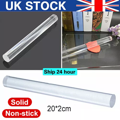 20cm Acrylic Solid Clay Roller Durable Stick Polymer Rolling Pin Craft Tool Rod
