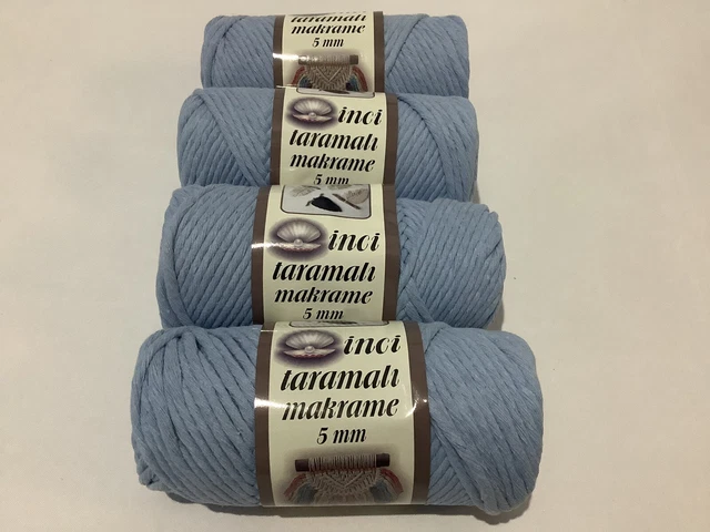 Hilo de algodón de macrame retorcido Anatolia 5 mm 4 x 250 g rollos-m05