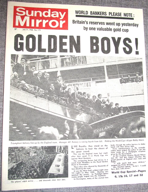 ENGLAND World Cup Winners 1966 Vintage Newspaper Retro Old Football Antique UK