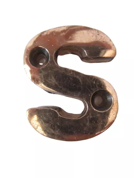 S – BRASS Letters / Letter - HOUSE DOOR Sign - SOLID - Capital Alphabet Letter