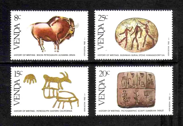 Venda 1982 History of Writing complete set of 4 values (SG 59-62) MNH