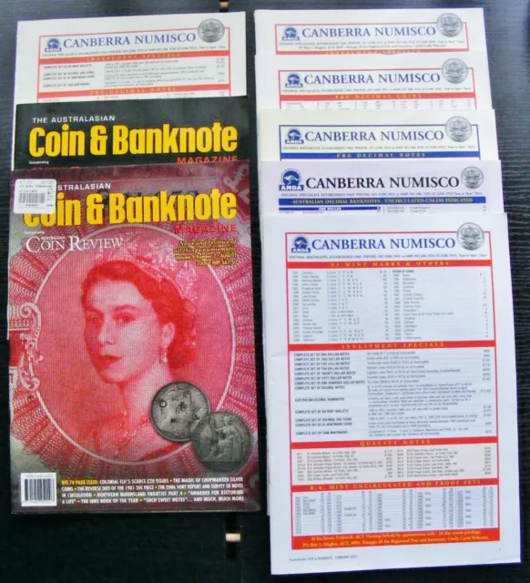 Australasian Coin & Banknote Coin Review Magazines 2006 V9 #7 8 Y-B 2007 V10 x5