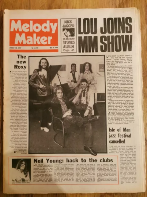 Melody Maker newspaper August 18th 1973 New Roxy Music cover Rolling Stones Ad