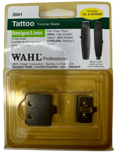 Wahl #2041 Tattoo Trimmer Blade Designs/Lines 2-Hole Blade Hair Doodle 8900