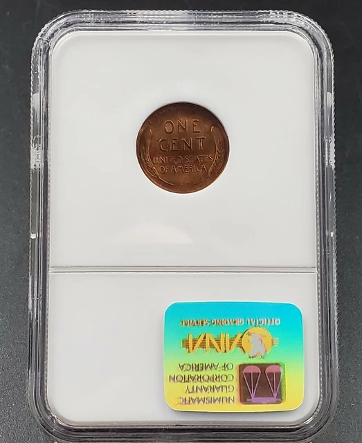 1952 P 1c Lincoln Wheat Cent Penny Coin NGC MS66 RD DIE CRACK ON OBVERSE HEAD 3