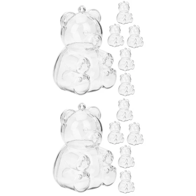 12 cajas de regalo para osos cajas de favor pequeñas cajas de dulces cajas de envoltura transparentes