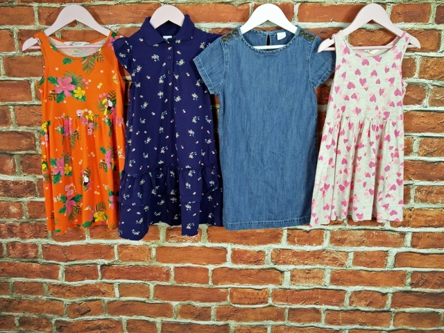 Girl Bundle Age 5-6 Years H&M Next Polo Sundress Set Tropical Floral Denim 116Cm