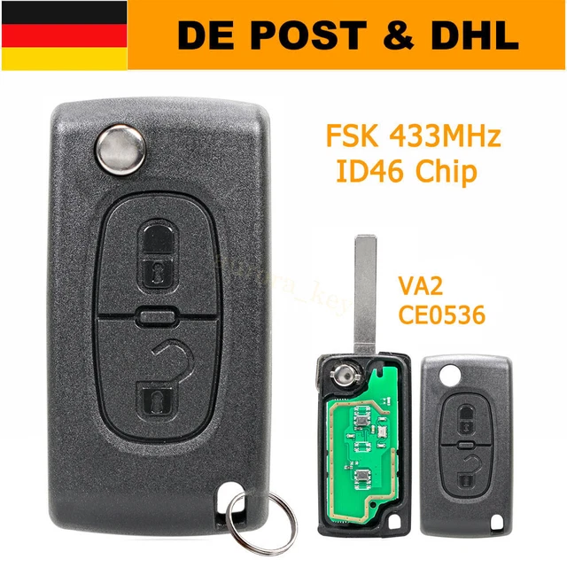 433MHz Funk Schlüssel 2 Tasten Platine Chip Für Peugeot Citroen
