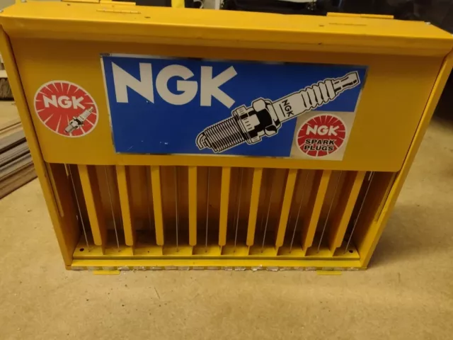 Used Vintage Ngk Spark Plug Display Mancave Metal L@@K