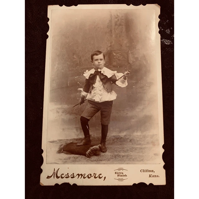 Antique Cabinet Card - Little Boy in Costume  - Victorian/Edwardian - Late 1800s