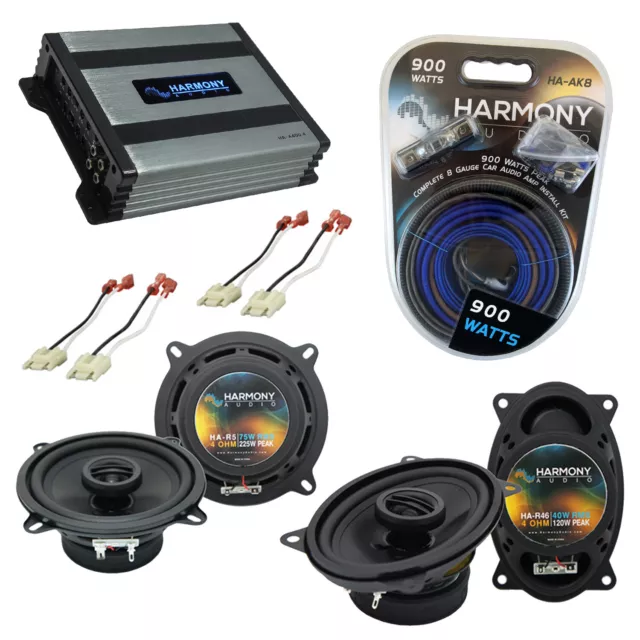 Jeep Comanche Pickup 86-92 OEM Speaker Upgrade Harmony R5 R46 & HA-A400.4 Amp